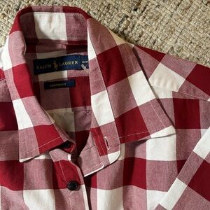 Ralph Lauren Red and White Plaid Shirt
